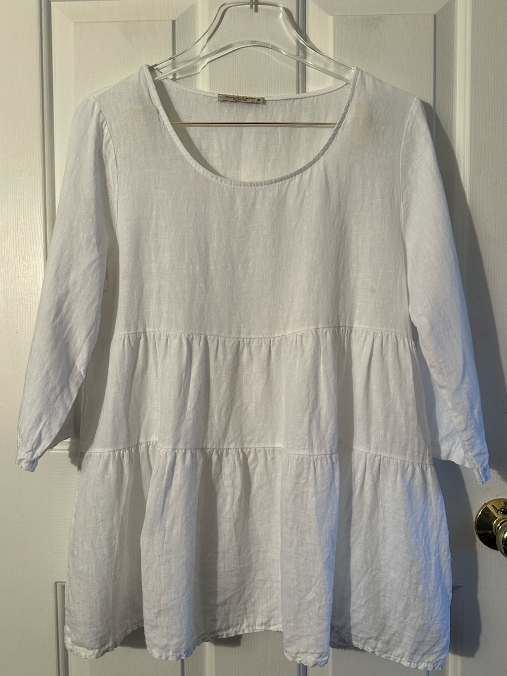 FRANCESCA BETTINI M LINEN Made Italy Capsule Minimalist Breathable Babydoll Top